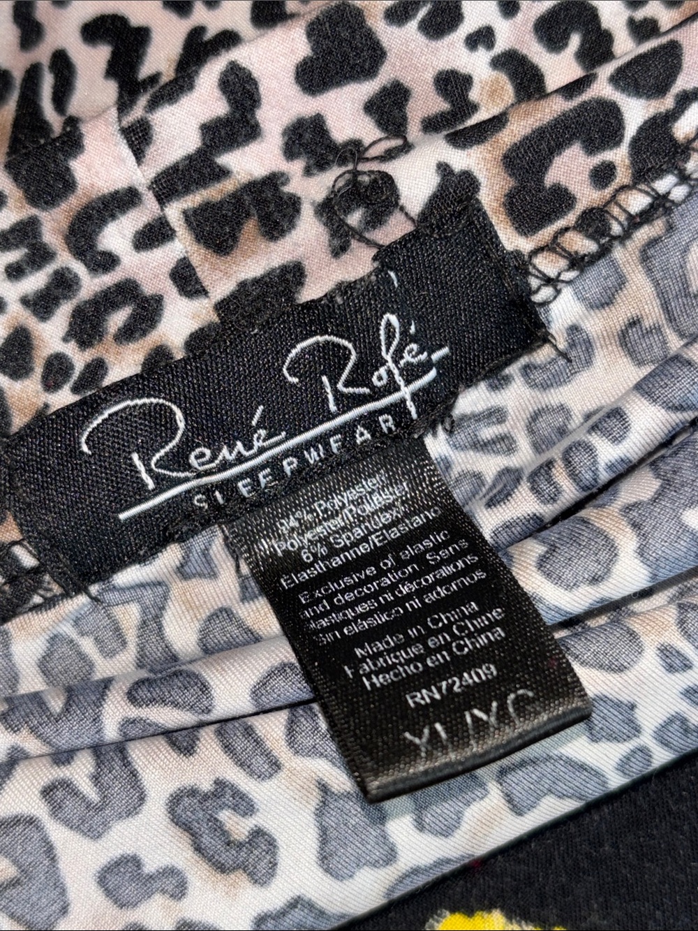 Vintage Rene Rofe Black & White Leopard-Print Wrap Robe Dress - Picture 5 of 5
